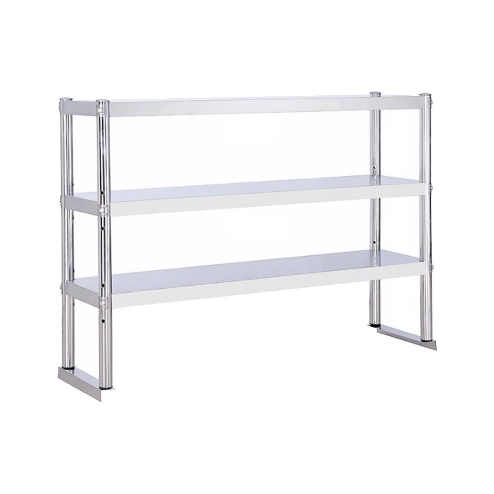 Scaffali a 3 ripiani in acciaio inossidabile, banco da lavoro portatile in metallo, mobile per cucina e bagno, scaffalatura resistente per casa e garage (140 x 30 x 80 cm)