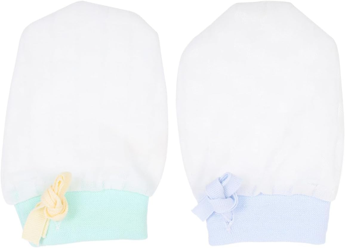 2 Pairs Newborn Ice Silk Scratch Mittens No Scratch Hand Protectors for Boy Girl Soft Breathable Gloves for Comfort for Spring Summer