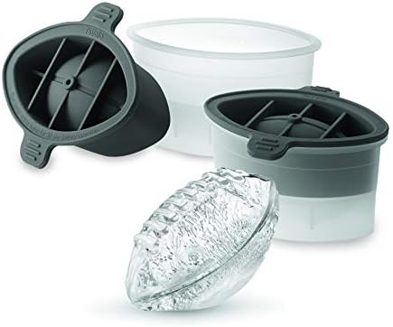 Tovolo Football Ice Molds (Set of 2) - Slow-Melting, Leak-Free, Reusable, & BPA-Free Craft Ice Molds For Game Day/Great For Whiskey, Cocktails, Coffee, Soda, Fun Drinks, And Gifts