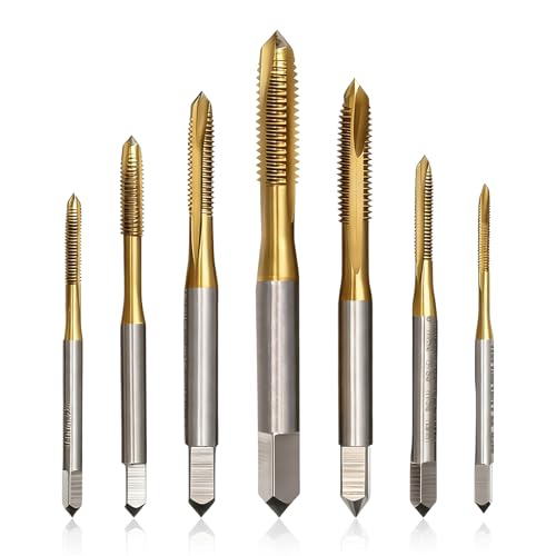 7 Stück Gewindebohrer Set,M2 M2,5 M3 M3,5 M4 M5 M6,Gewindeschneider Set Mit Rostschutzbeschichtung,Schnellarbeitsstahl Gewindebohrer,Passend Für Akkuschrauber,Geeignet Für Metall,Holz,Kunststoff