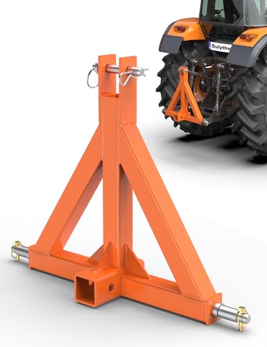 Sulythw 3 Point 2 Inch Trailer Hitch Receiver Heavy Duty Tractor Drawbar Quick Hitch Category 1 Compatible with BX, Kubota, John Deere, NorTrac, Kioti, Yanmar Orange