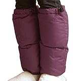 [pajamaya IZUMM] パジャマ屋 レッグウォーマー ダウン 防寒 冬 メンズ 兼 レディース／マルベリーワイン・ゆったりサイズ