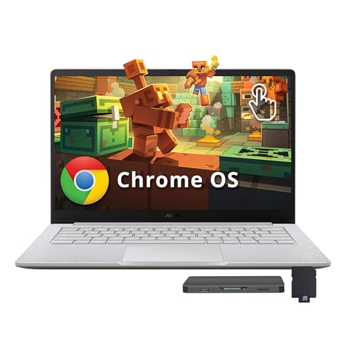 Image of ASUS Chromebook CX 14 inch FHD Touchscreen Laptop, Intel Celeron N4500, 8GB LPDDR4X, 288GB Storage (128GB eMMC+160GB Docking Station Set), Intel UHD Graphics, HD Camera, WiFi 6, Chrome OS, Pure Gray