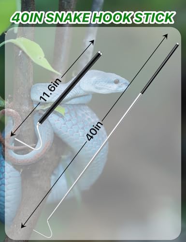 LURMMUE Gancho de cobra de 101,6 cm – Bastão telescópico de aço inoxidável para apanhar répteis e fe