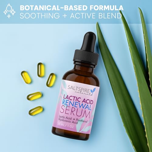 Image of Lactic Acid Renewal Serum - Gentle Exfoliating & Skin Smoothing Face Serum with Panthenol & Hyaluronic Acid | Brightens, Hydrates & Renews Skin Texture | 30 mL / 1 oz