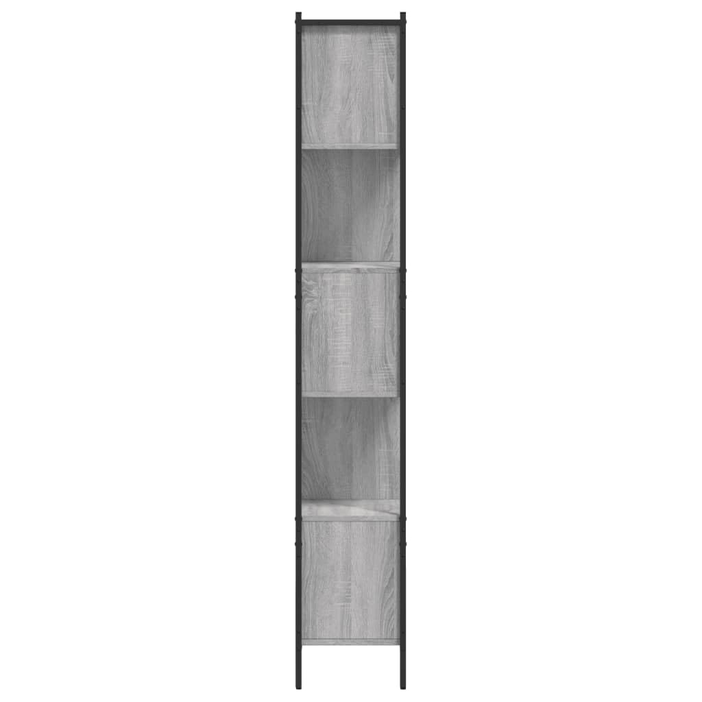 Estantería gris Sonoma 102 x 28 x 172 cm de material de madera con 5 estantes para salón, oficina y habitación infantil, solución de almacenamiento versátil, construcción estable, ahorra