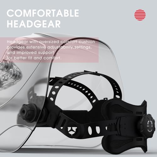 YESWELDER Große Ansicht Schweißhelm 10x9cm Echtfarben Auto Verdunkelung Schweißmaske Solarstrom 4 Lichtbogensensor Breite Schattierung 4/5-9/9-13 für Wig MIG ARC Schleifen Schweißen