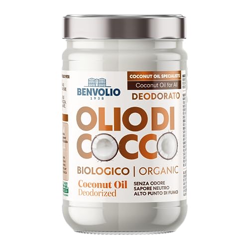 BENVOLIO - Olio di Cocco Biologico Deodorato | 950ml | Puro, Versatile e Inodore | Senza Lattosio | Idratante per Pelle e Capelli | Cucina e Cura Personale | Coconut Oil, Kokosöl