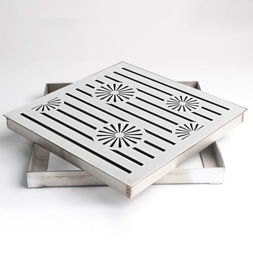 Generisch Hochleistungs-Kanaldeckel – quadratischer Abwasserbeckendeckel für Einfahrten und Gehwege, Zweireihige Klärgrubenabdeckung, langlebiger Zugang zum Auffangbecken für Beton und Hof (Silber A, Generisch Hochleistungs-Kanaldeckel – quadratischer Abwasserbeckendeckel für Einfahrten und Gehwege, Zweireihige Klärgrubenabdeckung, langlebiger Zugang zum Auffangbecken für Beton und Hof (Silber A,