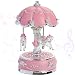 HoneyGifts Laxury Carousel Music Box,Flower Design,Pink