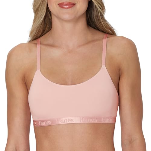 Hanes Women's Originals Supersoft String Bralette, Pullover Bra, Scoop Neckline
