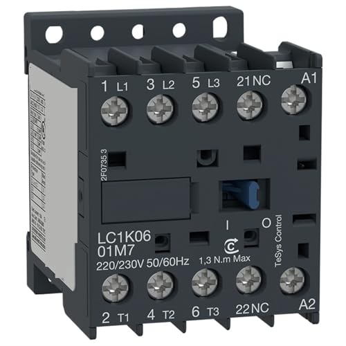 Contacteur LC1K0601B7 24V évitez les pannes de moteur 6A avec câblage vis stable