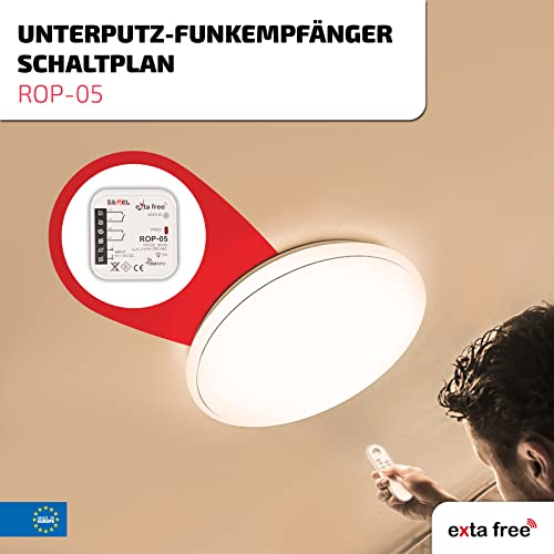 EXTA FREE ROP-05 Unterputz Funkempfänger I Für LED-Lichtsteuerungssystemen verwendet, Silber