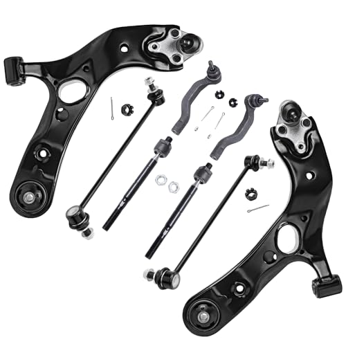 Image of Detroit Axle - Front End 8pc Suspension Kit for 2006-2018 Toyota RAV4, 2 Lower Control Arms w /Ball Joints, 4 Tie Rods, 2 Sway Bars 2007 2008 2009 2010 2011 2012 2013 2014 2015 2016 2017 Replacement