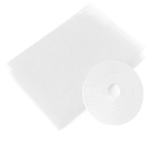 AIMALL Insect Mesh Window Curtain Screen Kit 1.3x1.5m Fly Bug Mosquito Wasp Netting Cover with Tape, DIY Cut-to-Size Washable Net for Home Kitchen