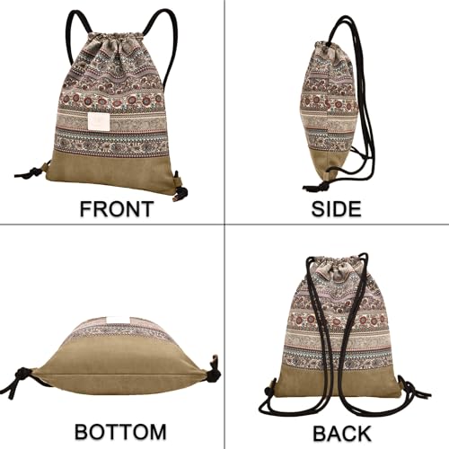 LAKE OF FIRE Drawstring Bags - Lightweight & Compact Bag for Yoga, Gym, Sports, Beach, Travel, and Daily Use(Brown)3