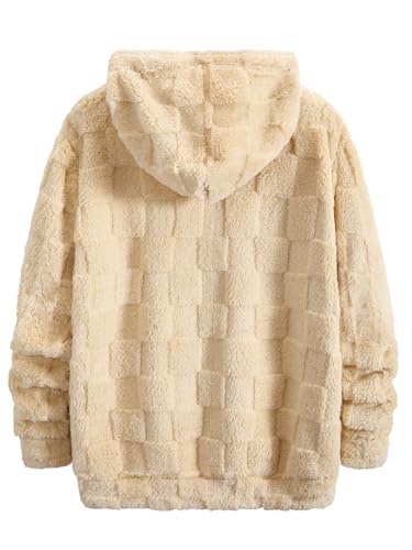 Men's Hoodie Cozy Puff Fleece Pullover Hooded Winter Long Sleeve Letter Embroidered Sweatshirt2