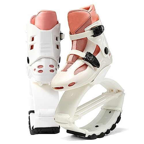 Chaussures de Saut Kangourou for Adultes, Enfants, Adolescents, Sports de Fitness en Plein air, Chaussures de Rebond Unisexes, Chaussures Anti-gravité (Color : White+Pink, Size : 38-40)