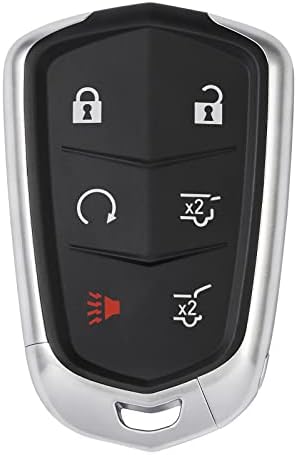 HelloAuto Key Fob Replacement for 2015-2018 Cadillac Escalade ESV Key Remote, Keyless Entry Remote 6-Buttons Key Fob Cover Case. FCC ID: HYQ2AB (Empty Key Shell)