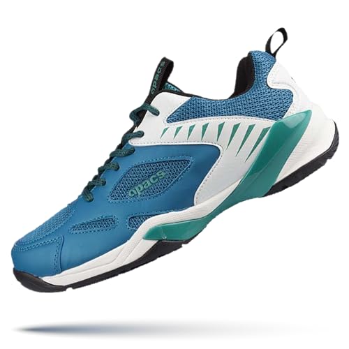 Image of Apacs Champ 303 (CP-303-XY) Non-Marking Professional Badminton Shoes | Ideal for Indoor Games (Badminton, Tennis, Volleyball, Squash) Durable | Super Stable | Hi-Comfy Badminton Shoe Blue (UK 9)
