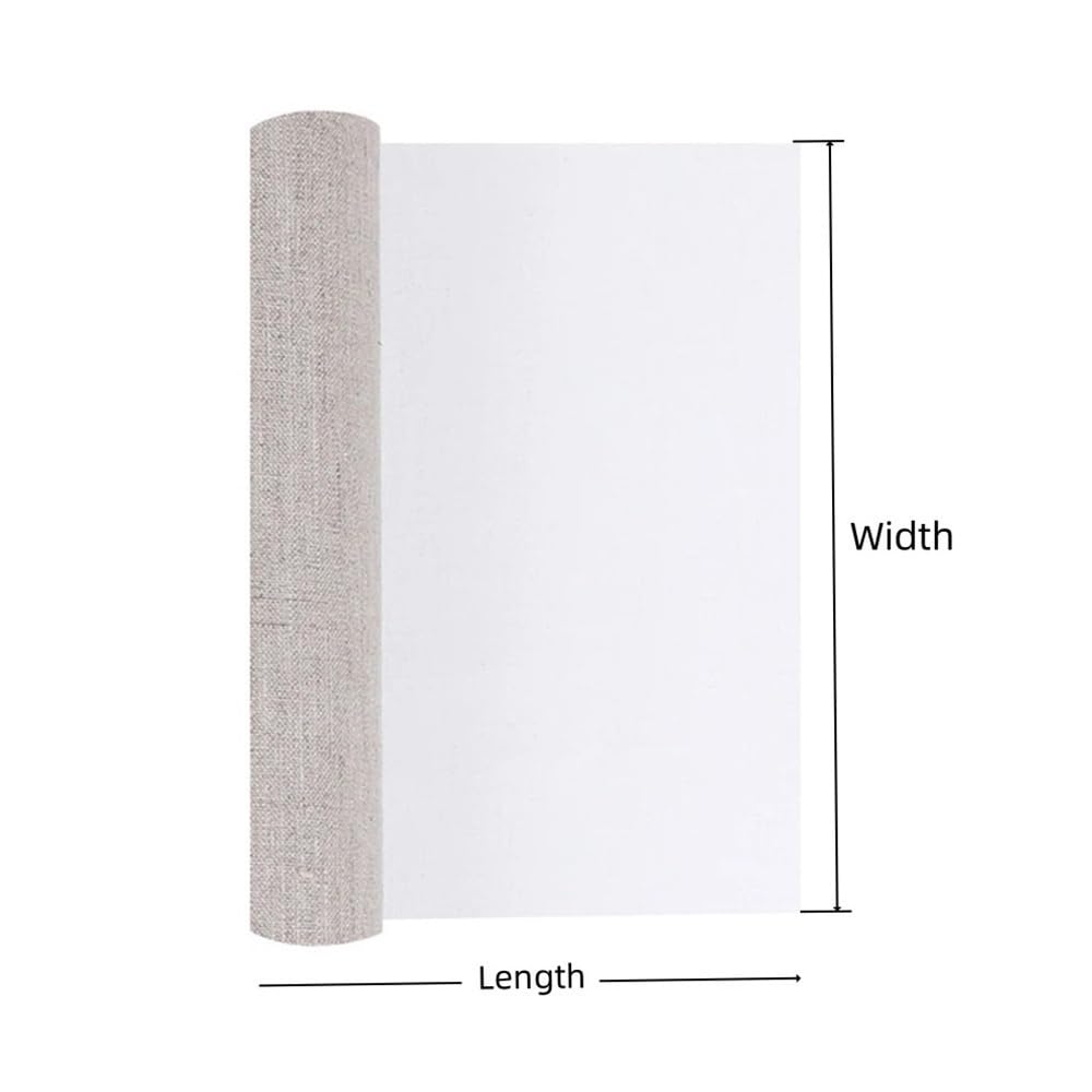 Rollo de lona de lino mezclado de 1 m, ancho de 38, 68 y 88 cm, rollo de tela de lona profesional en blanco for pintar, 1 unidad(78cm)