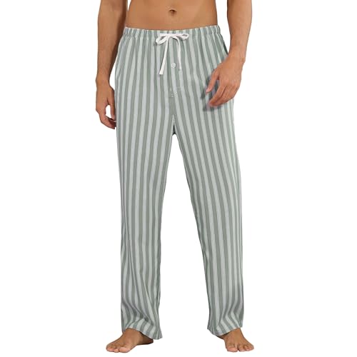 Vulcanodon Men Striped Pajama Pant – Cozy Lightweight Lounge PJ Bottom
