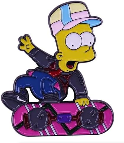 Marty McFly Hoverboard 80s Movie Mashup Animated Comedy TV Show Back Future Movie 1.4" Enamel Pin Badge image 2