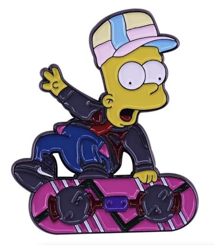 Marty McFly Hoverboard 80s Movie Mashup Animated Comedy TV Show 1.4" Enamel Pin Badge