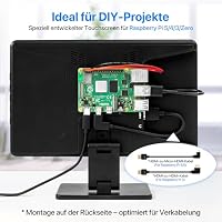 ROADOM 10,1" Touchscreen Monitor, 1024x600 IPS für Raspberry Pi, HDMI – Ansicht 2