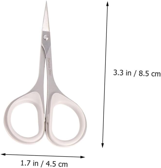 3sets Vibrissa Scissors Safety Tip Scissors -Pointed Scissors Nose Hair Scissors Round Scissor Eyebrow Hair Trimming Scissors Curved Round Trimmer Silver 3pcs*3/1105(2)