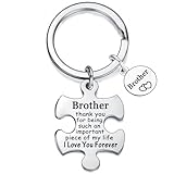 Waeceip Brother Keychain for Men - Stainless Steel Keychain with Inspirational Saying - Birthday & Christmas Gift