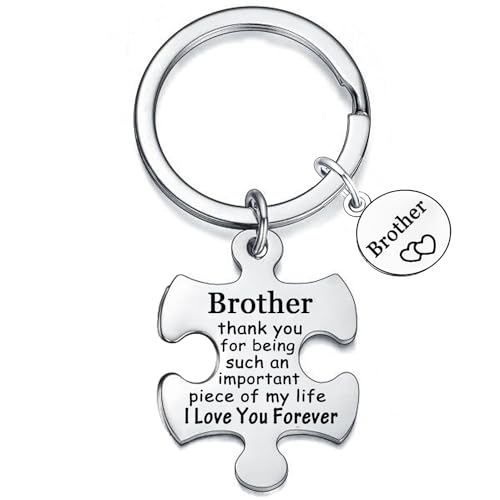 Waeceip Brother Keychain for Men - Stainless Steel Keychain with Inspirational Saying - Birthday &...