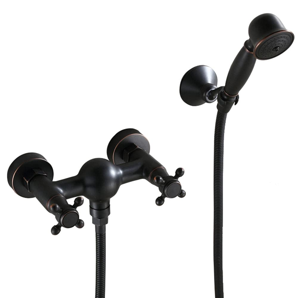 Robinet mitigeur de baignoire noir pour salle de bain rétro et romantique