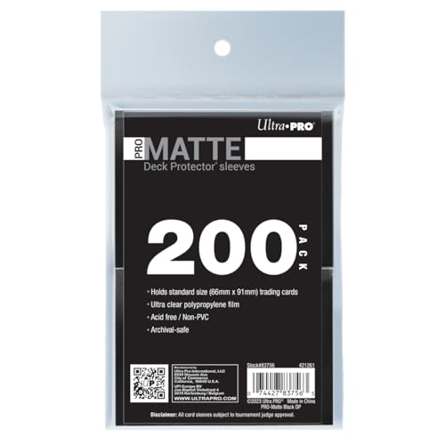 Ultra PRO - 200ct Black PRO-Matte Standard Card Sleeve...