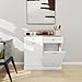 TERRUPEX Kitchen Trash Cabinet with Drawers and 2-Door Tilt-Out Bin, 10-Gallon Hidden Recycling Center & Storage Organizer, All-in-One Multi-Functional White Furniture for Kitchen Island, Laundry Room