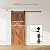 WINSOON 5/6/8/10/12/13/15/16FT Black Straight Design Sliding Roller Barn Single Wood Door Hardware Closet Track Kit Set (6.6FT Single Door Kit)
