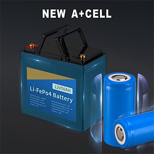 Zjdu 12V 50Ah Lifepo4 Battery Lithium Iron Phosphate Cells,Deep Cycle Lifepo4 Battery Pack,2000+ Cycles Rechargeable Battery, Built-In Bms,For Rv/Camper, Kid Scooters, Fish Finder #TOP1