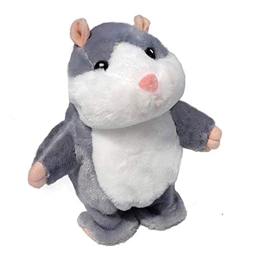 Upgrade Version Talking Hamster Mouse Toy - Repeats What You Say and Can Walking - Electronic Pet Talking Plush Buddy Hamster Mouse for Child Kids Gift Party Toys (Gray)