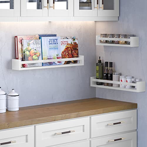 Brightmaison Bambini 30"-24"-18" Floating Shelves For Wall Decor, Kids Bookshelf For Wall, Nursery Book Shelves, Bathroom Wall Shelves, Floating Shelf For Kitchen Set Of 3 White #TOP4