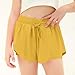 Zzalalana Girls Athletic Shorts with Liner, Summer Casual Elastic Waist Flowy Running Shorts Kids Short Pants with Pockets Yellow