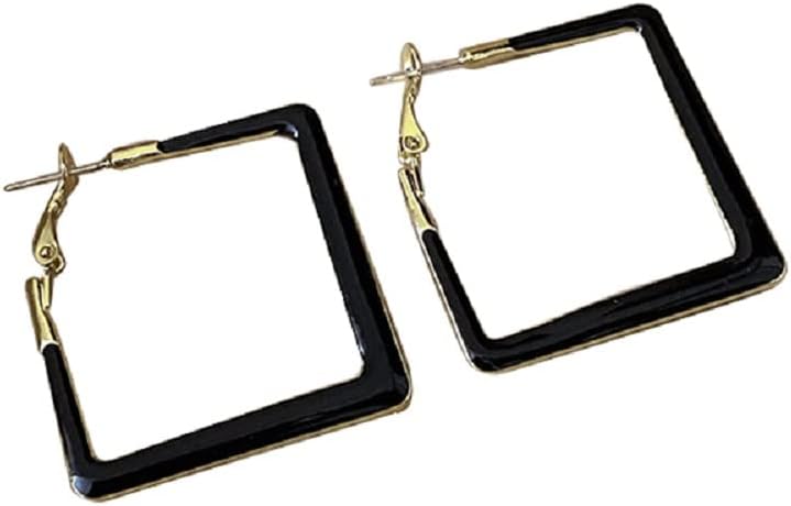 Big Geometric Hoop Earring Multicolor Enamel Round Dangle Drop Earrings for Women Exaggerated Statement Jewelry