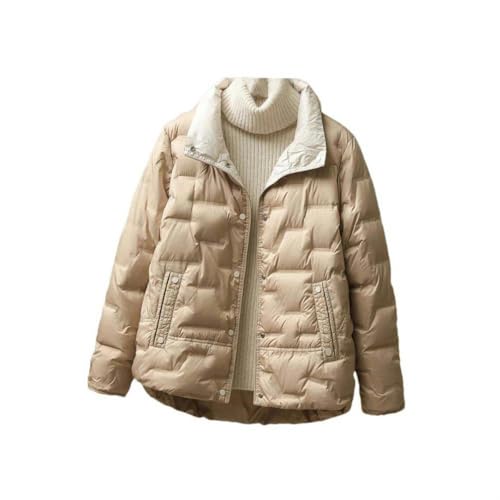 Manteau en duvet gaufré femme doudoune mi-longue veste parka légère