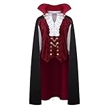 Spooktacular Creations Renacimiento Medieval vampiro espantoso lujo disfraz de Halloween para hombres juego de rol pecados Cosplay (rojo, XX-Large)