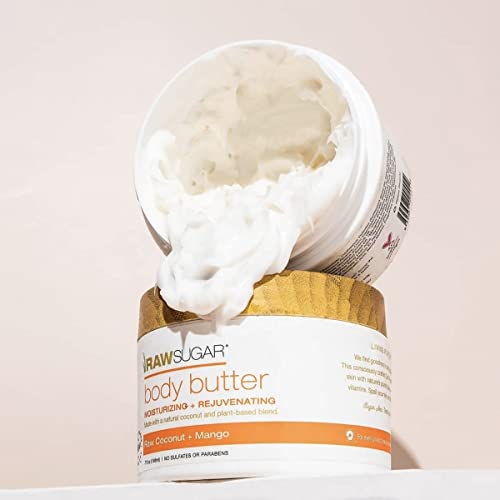 Raw Sugar Raw Coconut + Mango Body Love Bundle - Body Wash, Body Scrub, Body Butter & Lip Balm, Clean, Made With Plant-Derived Ingredients, Sulfate-Free & Paraben-Free #TOP3
