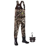 TIDEWE Chest Waders for Toddler & Children, Neoprene Waterproof Insulated Hunting & Fishing Youth Waders for Boy and Girl, Cleated Bootfoot Kids Wader, Realtree MAX5 Camo (Size 6)