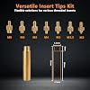 7 Heat Set Insert Tips & 1 Soldering Iron Adapter, Brass Heat-Set Insert Tips for Threaded Inserts M2 M2.5 M3 M4 M5 M6 M8, Plastic 3D Printer Soldering Iron Tipsfor Weller SP40NUS/Hakko FX-888D/900M