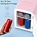 Antarctic Star 4L/6 Cans Compact Refrigerator,Portable Mini Fridge Skin Care,Cooler and Warmer for Bedroom,Car,Office & Dorm, Small Cooler for Cosmetics/Beverage/Food,PINK