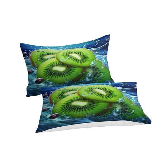 Funda nórdica de microfibra suave con estampado digital 3D kiwi premium de 3 piezas 6