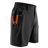 Palmyth Men’s Fishing Shorts 7' Inseam with 5 Pocket Breathable Cargo Shorts Water-Resistant Lightweight Quick Dry Black M