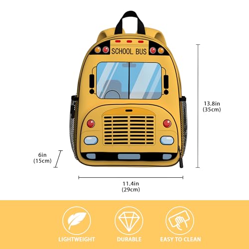 Image of School Bus Toddler Backpack for Little Kids Water Resistance Kindergarten Preschool Bags Children Schoolbag Cute 3D Cartoon Backpacks Gifts for baby Boys Girls